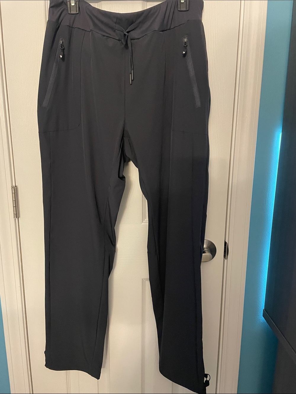 Everyday Black Zip-Pocket Joggers with Drawcord Waist
